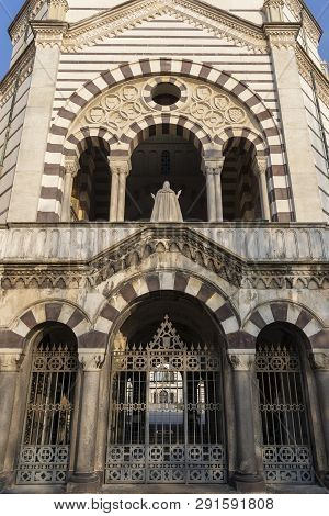 Milan, Lombardy, Italy: Exterior Of The Historic Cemetery Known As Cimitero Monumentale