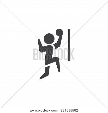 Man Playing Volleyball Vector Icon. Filled Flat Sign For Mobile Concept And Web Design. Volleyball P