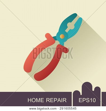 Pliers Icon. Construction, Repair And Building Vector Design And Illustration