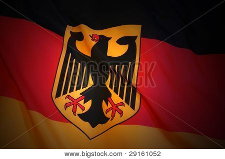 Deutsche Fahne mit Emblem (Bundesdienstflagge)