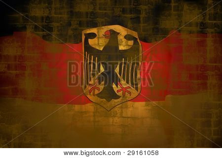 Deutsche Flagge mit Wappen (Bundesdienstflagge) .grange