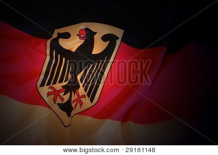 Deutsche Flagge mit Emblem (Bundesdienstflagge)