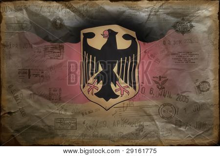 Bandiera tedesca con emblema (Bundesdienstflagge).Grange