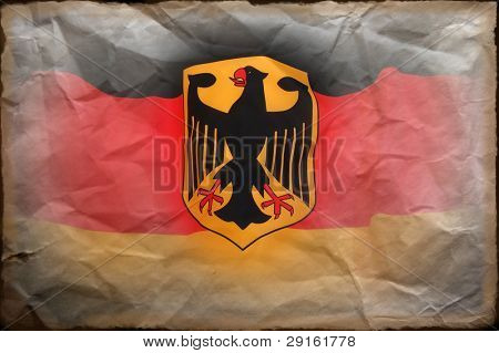 Deutsche Fahne mit Emblem (Bundesdienstflagge).Grange