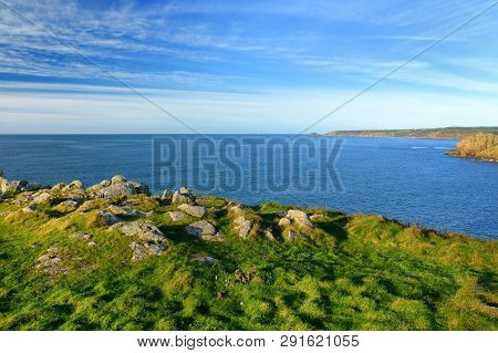 Rough And Rocky Shore Near Land's End, The Most Westerly Point Of England, Cornwall