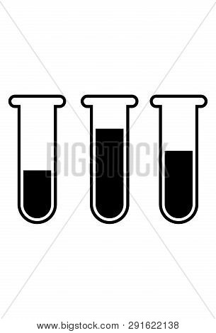 This Vector Image Shows Test Tubes In Glyph Icon Design. It Is Isolated On A White Background.