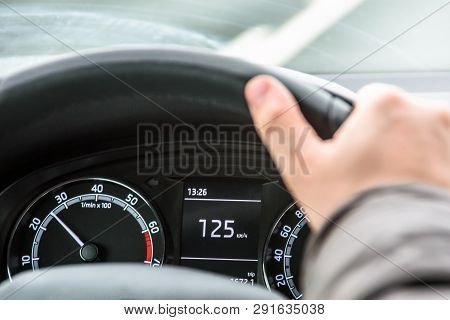 Hands On The Steering, Driving Car Over Speed Limit