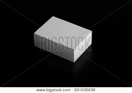 Whitebox. Carton Moving Box. White Cardboard Box Isolated On Black