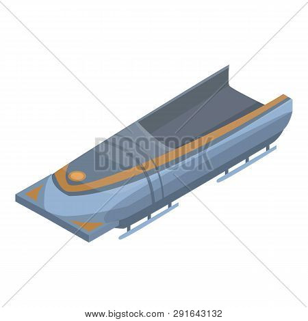 Empty Bobsleigh Icon. Isometric Of Empty Bobsleigh Icon For Web Design Isolated On White Background