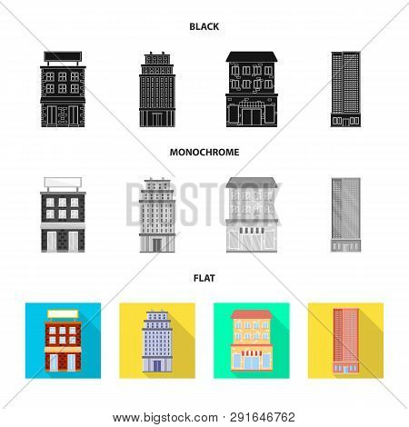 Vector Illustration Of Municipal And Center Sign. Set Of Municipal And Estate   Stock Vector Illustr
