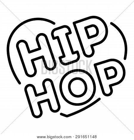 Love Heart Hip Hop Icon. Outline Love Heart Hip Hop Icon For Web Design Isolated On White Background