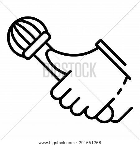 Rap Microphone Icon. Outline Rap Microphone Icon For Web Design Isolated On White Background