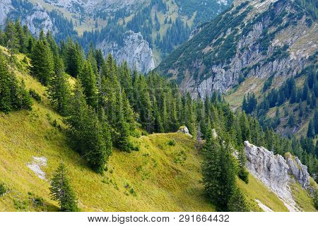 Picturesque Views From The Tegelberg Mountain, A Part Of Ammergau Alps, Located Nead Fussen Town