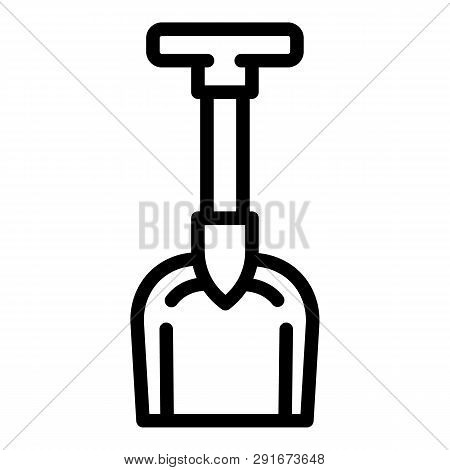 Camp Shovel Icon. Outline Camp Shovel Vector Icon For Web Design Isolated On White Background