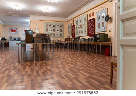 Historical Museum Of Radio Popov In Kronstadt. 17 March 2019 St. Petersburg, Kronstadt Russia. Inter