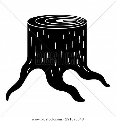 Fresh Sawn Stump Icon. Simple Illustration Of Fresh Sawn Stump Icon For Web Design Isolated On White