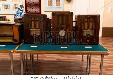 Historical Museum Of Radio Popov In Kronstadt. 17 March 2019 St. Petersburg, Kronstadt Russia. Inter
