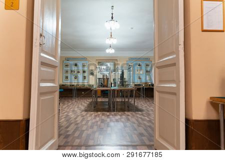 Historical Museum Of Radio Popov In Kronstadt. 17 March 2019 St. Petersburg, Kronstadt Russia. Inter