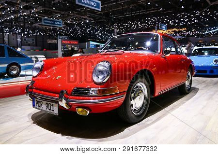 Geneva, Switzerland - March 10, 2019: Retro Motor Car Ruf Porsche 901 Presented At The Annual Geneva