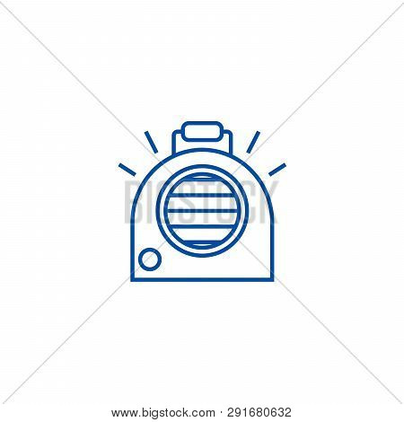 Air Conditioning, Portable Heater Line Icon Concept. Air Conditioning, Portable Heater Flat  Vector 
