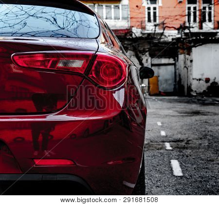Thessaloniki / Greece 24 March 2019 : Alfa Romeo Giuletta ,color Dark Red ,washed And Polished ,shoo