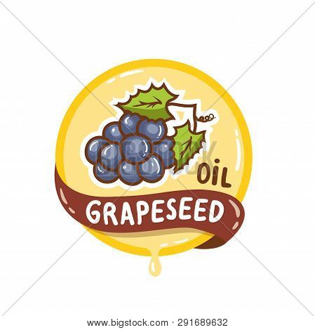 Grapeseed Oil Logo Natural Product Vector Emblem