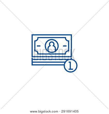 Banknotes, Cents Line Icon Concept. Banknotes, Cents Flat  Vector Symbol, Sign, Outline Illustration