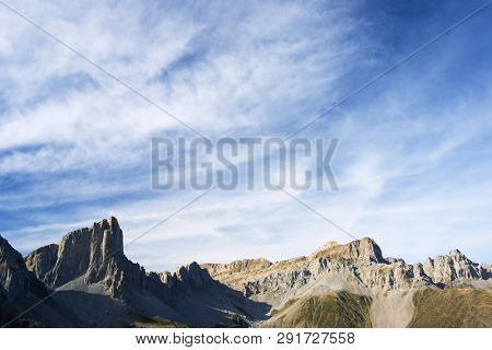 Aiguilles du Ansabere in Lescun Cirque. Aspe Valley, Pyrenees, France.