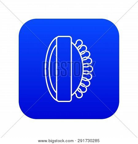 Massage Brush Icon Blue Vector Isolated On White Background