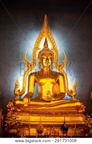 statue of Buddha in Wat Benchamabopit, Bangkok, Thailand