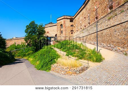 Ehrenbreitstein Fortress Aerial Panoramic View In Koblenz. Koblenz Is City On Rhine, Joined By Mosel