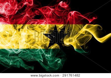 Ghana Smoke Flag On A Black Backgroundb