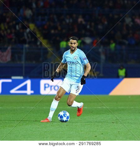 Kharkiv, Ukraine - October 23, 2018: Riyad Mahrez Of Manchester City In Action During The Uefa Champ