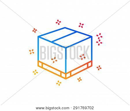Parcel Box Line Icon. Logistics Delivery Sign. Package Tracking Symbol. Gradient Design Elements. Li