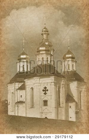 St. Katheryna kirke i historiske russiske by Chernigiv, Ukraine
