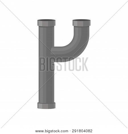 Double Plastic Water Pipe On White Background.