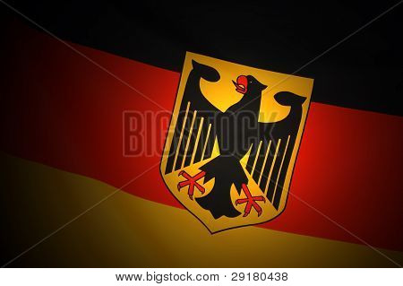 Deutsche Flagge mit Emblem (Bundesdienstflagge)