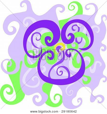 Abstrakt stiliserede Design af Violet blomst