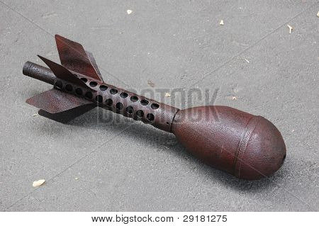 Deutscher Mörser Schale M-41. WW2-Zeit