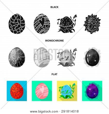 Vector Design Of Animal And Prehistoric Logo. Set Of Animal And Cute  Stock Vector Illustration.