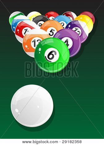 Bolas de billar - pool. Vector.