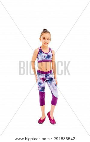 Beauty Contortionist Prepare Practicing Gymnastic Isolated On White Background, Young Professional G