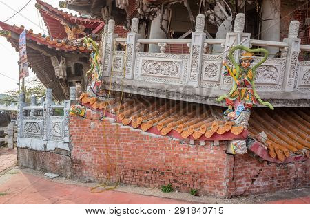 Nantou, Jiji, Taiwan - FEB 27th, 2019: ruins of Wuchanggong temple when earthquake at september 21, 1999