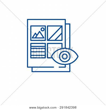 Visual Document Line Icon Concept. Visual Document Flat  Vector Symbol, Sign, Outline Illustration.