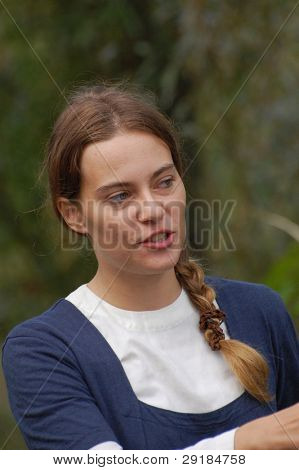 KIEV, UKRAINE - SEPT 19: Unidentified participant of Festivale of medieval costume wears historical costume Sep 19, 2010 in Kiev, Ukraine