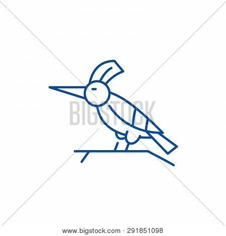 Woodpecker Line Icon Concept. Woodpecker Flat  Vector Symbol, Sign, Outline Illustration.