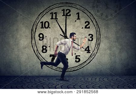 Busy Businessman Running On Time Feeling Determined