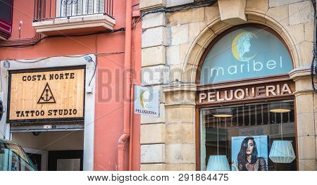 Facade Of A Small Downtown Store On Irun, Spain