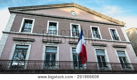Architectural Detail Of City Hall Of Sete, France