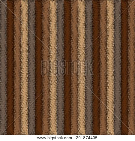 Striped Grunge Tapestry Style 3d Seamless Pattern. Vector Abstra
